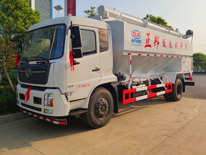 國六東風天錦散裝飼料運輸車